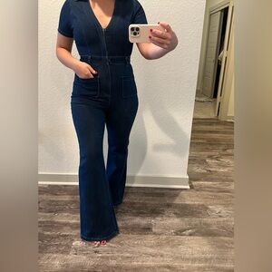 Denim flared jumpsuit, never been worn! New with tags!